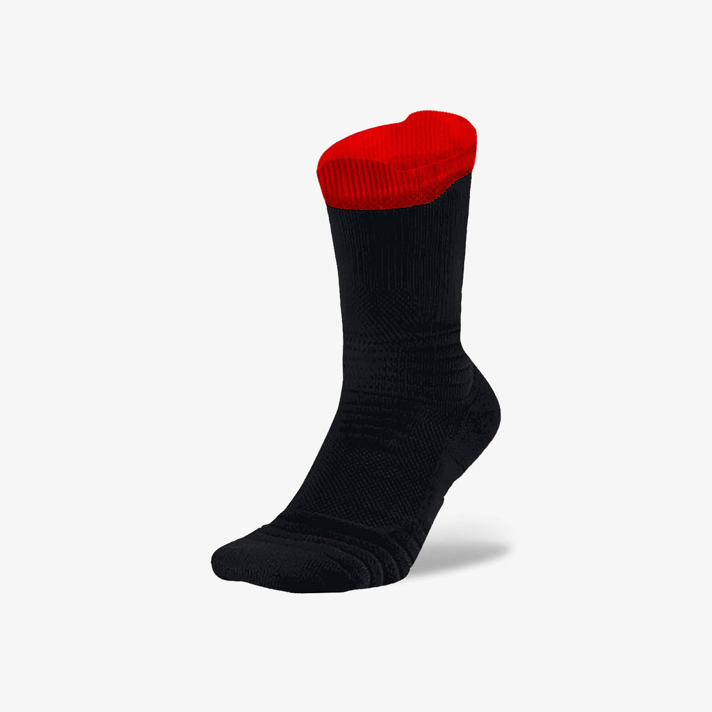 iAthletic Elite Crew Sock - (Black/Red)