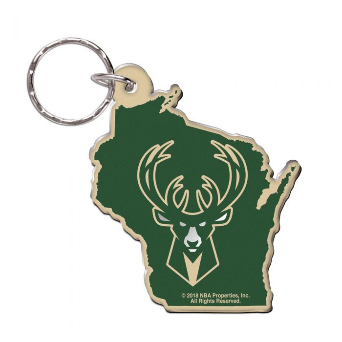 Wincraft Premium Acryclic Key Ring - Milwaukee Bucks (Gold)